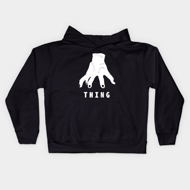 Thing - Addams Hand Kids Hoodie by abagold